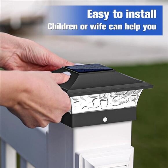 Solar Post Cap Lights Outdoor 4x4/6x6 Wooden/Vinyl Fence Post Lights Solar Deck - Picture 4 of 7